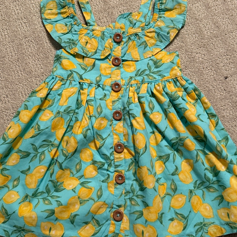 Lemon Print Kids Dress